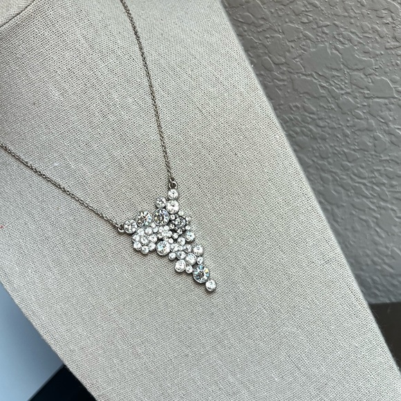 N238 Pilgrim NWT Danish Clear Silver Rivoli Crystal Pendant Extender Chain - Picture 8 of 10